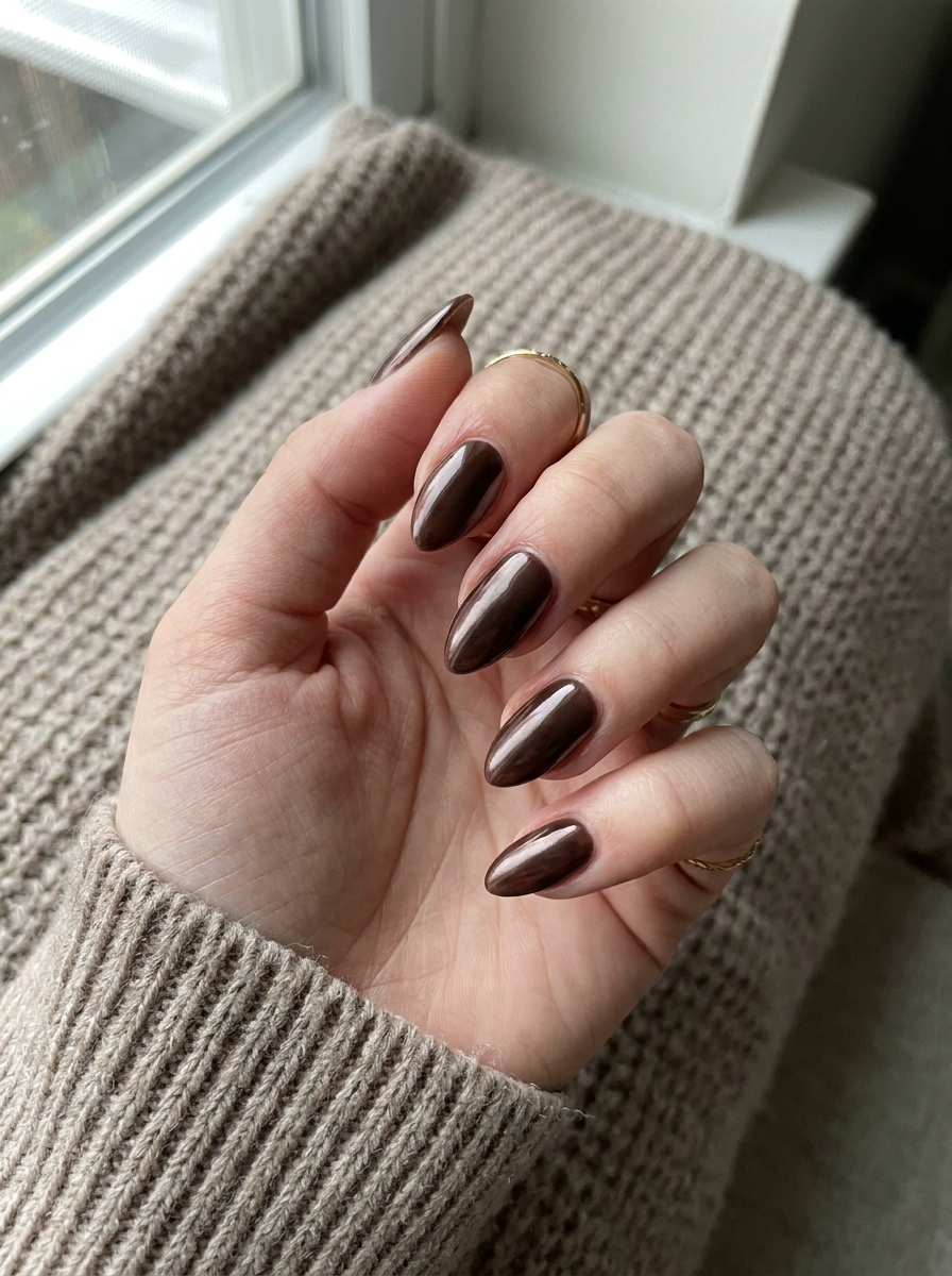 Espresso Chrome Nails als Herbst Nägel Inspiration 2026